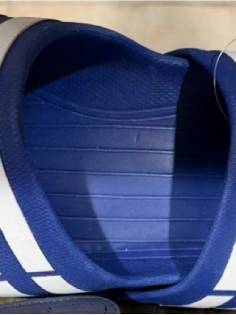 adidas Blue and White Slide Sandals